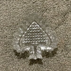 Vintage Clear‎ Glass Spade-Shaped Dish